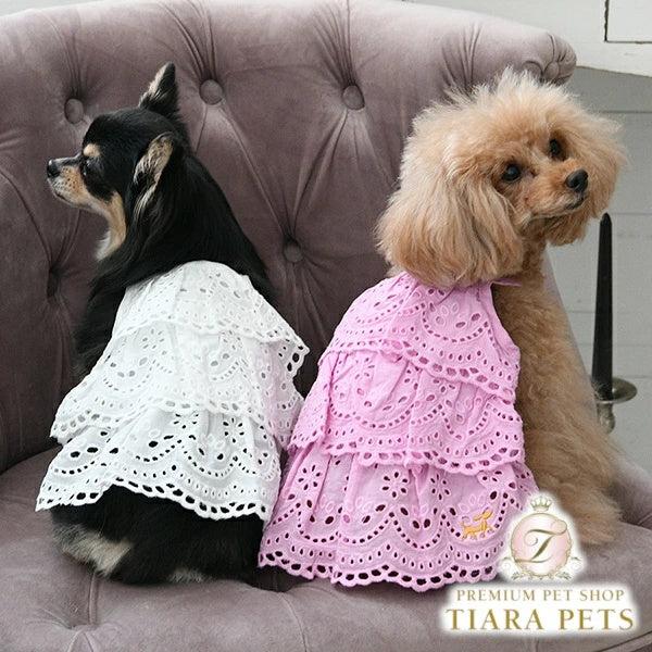 ロペピクニック ROPE PICNIC コットンレースティアードキャミワンピ【犬服 ドッグウエア ウエア トップス キャミ ワンピース ドレス スカート】