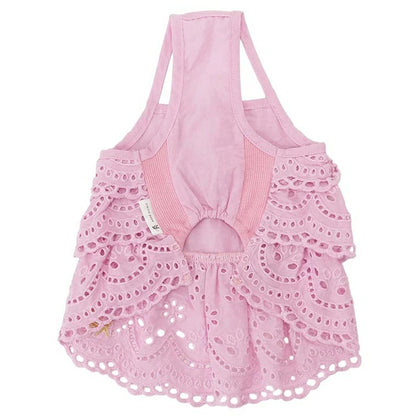 ロペピクニック ROPE PICNIC コットンレースティアードキャミワンピ【犬服 ドッグウエア ウエア トップス キャミ ワンピース ドレス スカート】