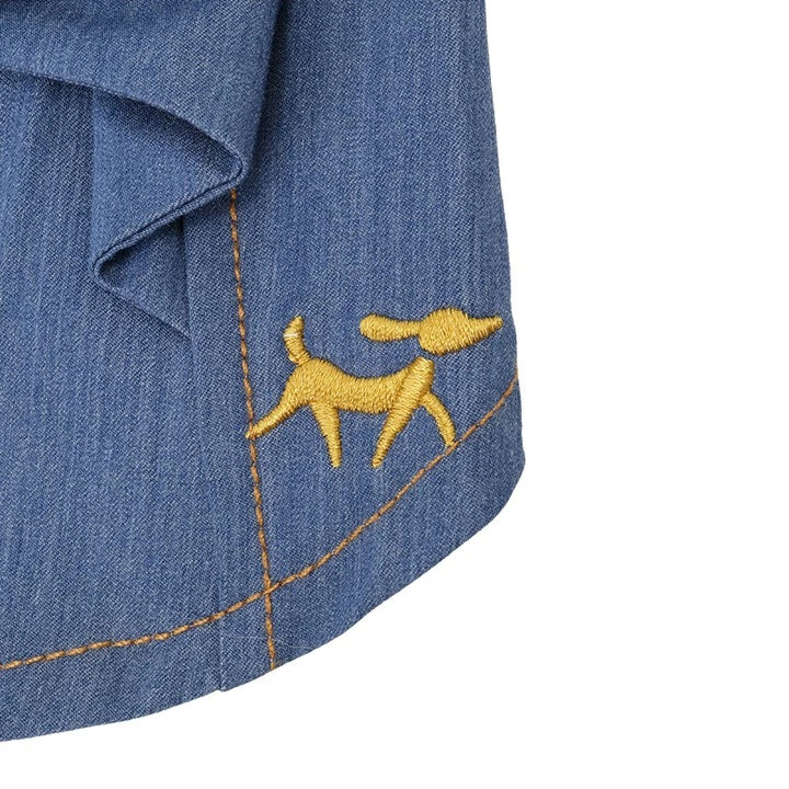 ロペピクニック ROPE PICNIC ドッキングリボンデニムワンピ【犬服 ドッグウエア ウエア ワンピース ドレス スカート】