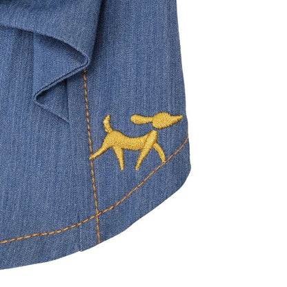 ロペピクニック ROPE PICNIC ドッキングリボンデニムワンピ【犬服 ドッグウエア ウエア ワンピース ドレス スカート】
