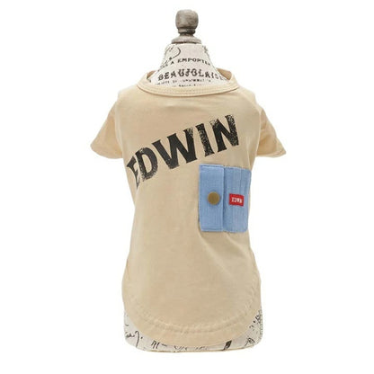 エドウイン EDWIN デニムポケットビッグロゴＴ【犬服 ドッグウエア ウエア トップス Tシャツ カジュアル】