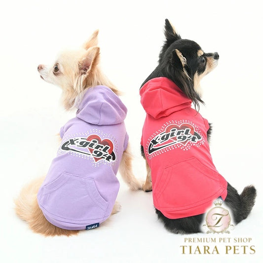 エックスガール X-girl プラネットハートロゴタンクフーディー【犬服 ドッグウエア ウエア トップス フーディ パーカー カジュアル】