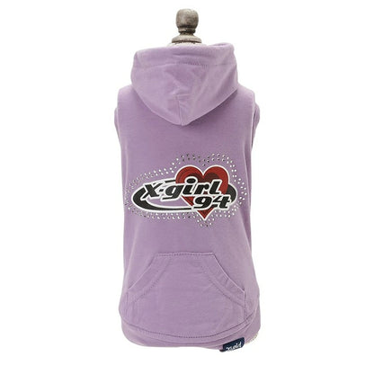 エックスガール X-girl プラネットハートロゴタンクフーディー【犬服 ドッグウエア ウエア トップス フーディ パーカー カジュアル】