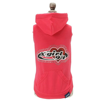 エックスガール X-girl プラネットハートロゴタンクフーディー【犬服 ドッグウエア ウエア トップス フーディ パーカー カジュアル】