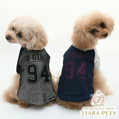 エックスガール X-girl ナンバリングラグランTEE【犬服 ドッグウエア ウエア トップス Tシャツ 半袖 カジュアル】