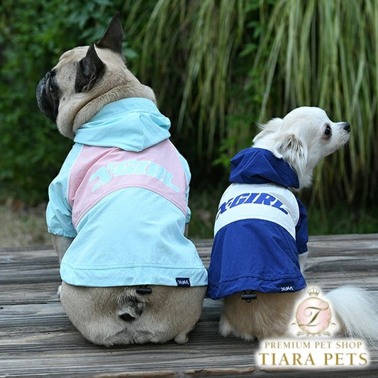 エックスガール X-girl 配色マウンテンパーカー【犬服 ドッグウエア ウエア トップス フーディ パーカー カジュアル】