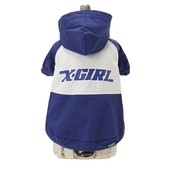 エックスガール X-girl 配色マウンテンパーカー【犬服 ドッグウエア ウエア トップス フーディ パーカー カジュアル】