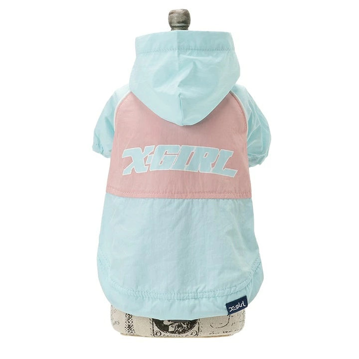 エックスガール X-girl 配色マウンテンパーカー【犬服 ドッグウエア ウエア トップス フーディ パーカー カジュアル】