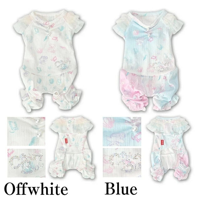 クレイジーブー CRAZYBOO マリン柄つなぎ【犬服 ドッグウエア ウエア つなぎ ズボン ロンパース セレブ】