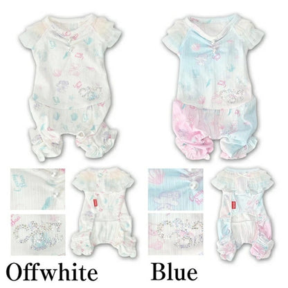 クレイジーブー CRAZYBOO マリン柄つなぎ【犬服 ドッグウエア ウエア つなぎ ズボン ロンパース セレブ】