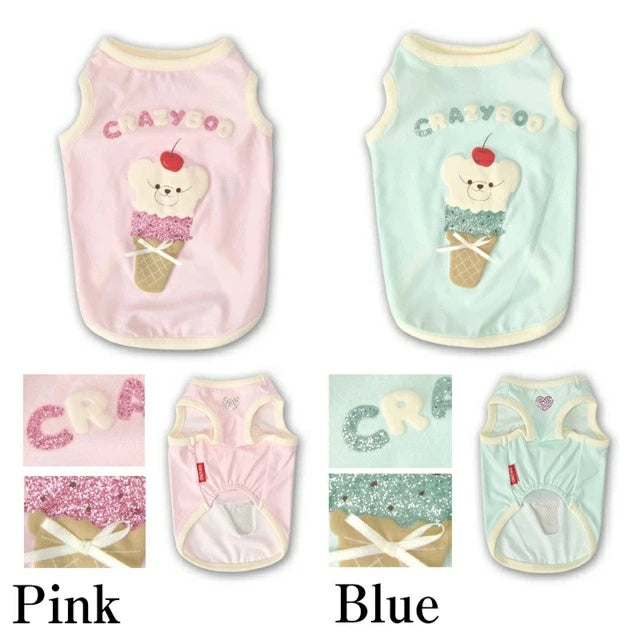 クレイジーブー CRAZYBOO ソフトクリームタンク【犬服 ドッグウエア ウエア トップス タンクトップ ノースリーブ セレブ】