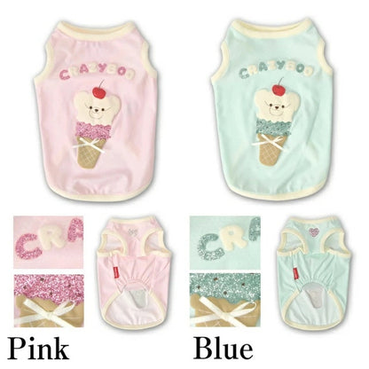 クレイジーブー CRAZYBOO ソフトクリームタンク【犬服 ドッグウエア ウエア トップス タンクトップ ノースリーブ セレブ】