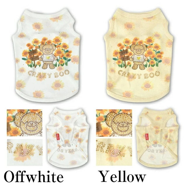 クレイジーブー CRAZYBOO ひまわりメッシュタンク【犬服 ドッグウエア ウエア トップス タンクトップ ノースリーブ セレブ】