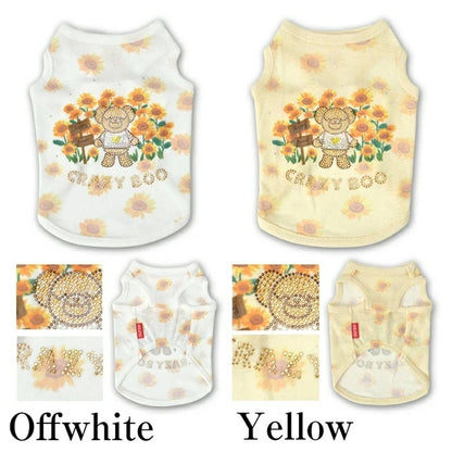 クレイジーブー CRAZYBOO ひまわりメッシュタンク【犬服 ドッグウエア ウエア トップス タンクトップ ノースリーブ セレブ】