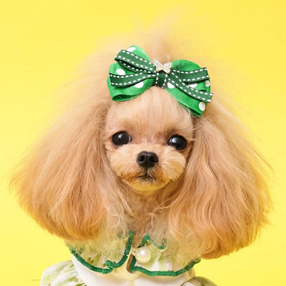 ゴッドピヴァ GODPIVA ドットバタフライリボンバレッタ【犬用 ヘアアクセサリー バレッタ セレブ】