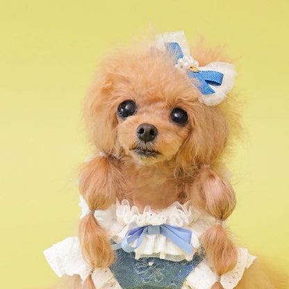 ゴッドピヴァ GODPIVA エアリーデニムリボンバレッタ【犬用 ヘアアクセサリー バレッタ セレブ】