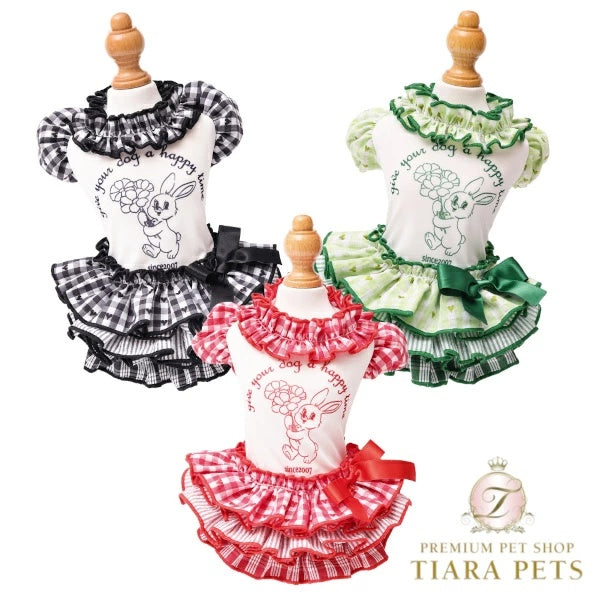 ゴッドピヴァ GODPIVA COOLラビットコラージュワンピース【犬服 ドッグウエア ウエア ワンピース ドレス スカート セレブ】