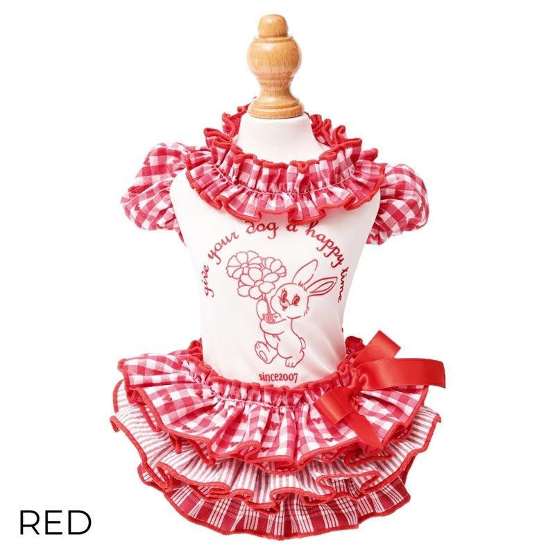 ゴッドピヴァ GODPIVA COOLラビットコラージュワンピース【犬服 ドッグウエア ウエア ワンピース ドレス スカート セレブ】