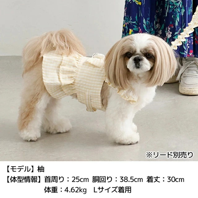 アントゥトゥ Un TouTou フリルリボンハーネス【犬用 ハーネス 一体型 お散歩 セレブ】