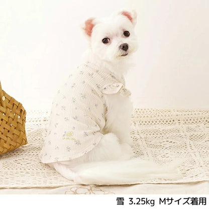アントゥトゥ Un TouTou 袖フリル小花柄タンク【犬服 ドッグウエア ウエア トップス タンクトップ ノースリーブ セレブ】