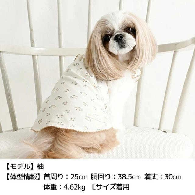 アントゥトゥ Un TouTou 袖フリル小花柄タンク【犬服 ドッグウエア ウエア トップス タンクトップ ノースリーブ セレブ】