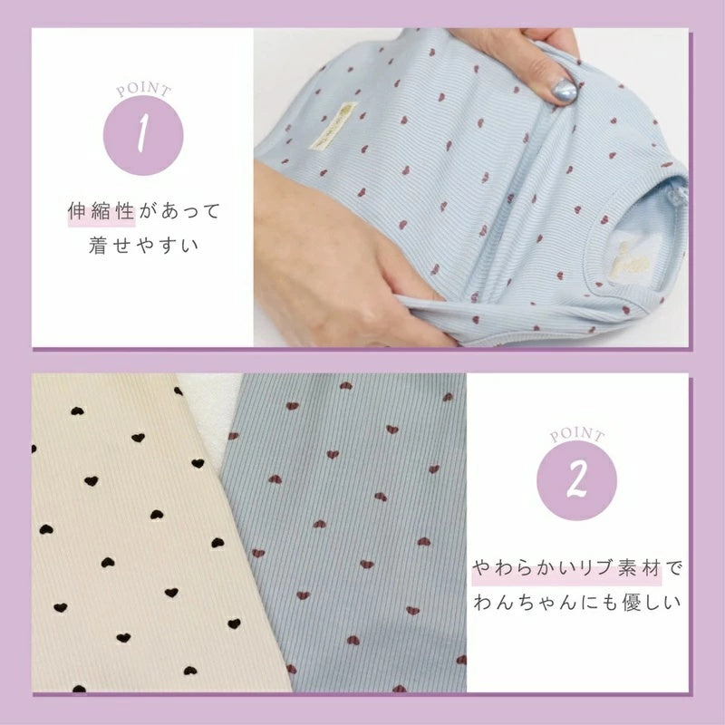 アントゥトゥ Un TouTou ドットハートタンク【犬服 ドッグウエア ウエア トップス タンクトップ ノースリーブ セレブ】