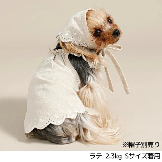 アントゥトゥ Un TouTou 裾刺しゅうキャミソール【犬服 ドッグウエア ウエア トップス キャミソール ノースリーブ セレブ】