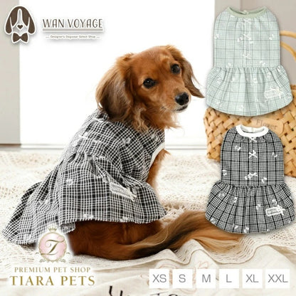 アントゥトゥ Un TouTou チェックリボンワンピ【犬服 ドッグウエア ウエア ワンピース スカート ドレス セレブ】