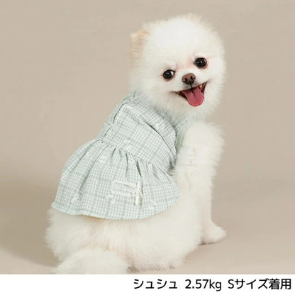 アントゥトゥ Un TouTou チェックリボンワンピ【犬服 ドッグウエア ウエア ワンピース スカート ドレス セレブ】