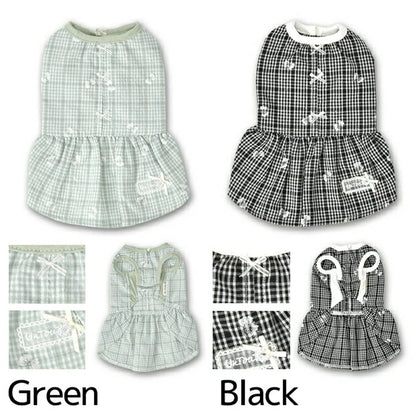 アントゥトゥ Un TouTou チェックリボンワンピ【犬服 ドッグウエア ウエア ワンピース スカート ドレス セレブ】