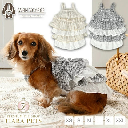 アントゥトゥ Un TouTou チェックフリルワンピ【犬服 ドッグウエア ウエア ワンピース スカート ドレス セレブ】