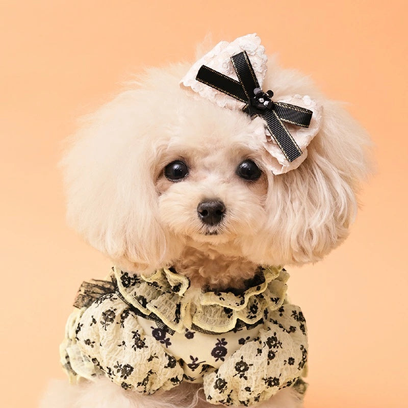 ゴッドピヴァ GODPIVA ★ご予約★ ロイヤルブルームリボンバレッタ【犬服 ヘアアクセサリー アクセサリー バレッタ セレブ】