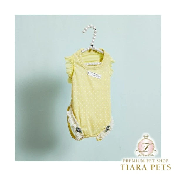 ルイスドッグ louisdog Sunday Square Romper/Butter Yellow【小型犬 犬用 ドッグウエア ウエア ロンパース セレブ】