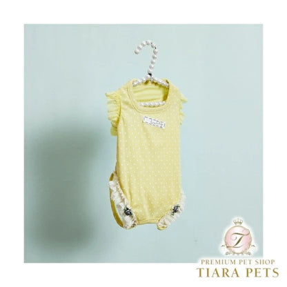 ルイスドッグ louisdog Sunday Square Romper/Butter Yellow【小型犬 犬用 ドッグウエア ウエア ロンパース セレブ】
