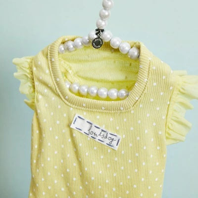 ルイスドッグ louisdog Sunday Square Romper/Butter Yellow【小型犬 犬用 ドッグウエア ウエア ロンパース セレブ】