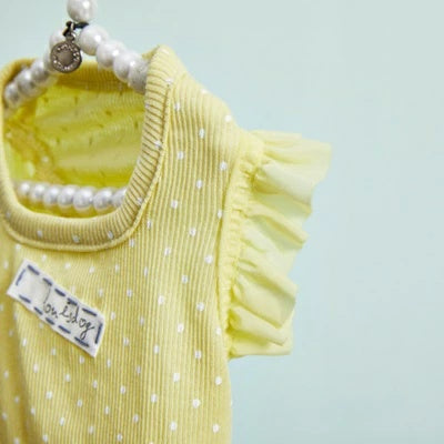 ルイスドッグ louisdog Sunday Square Romper/Butter Yellow【小型犬 犬用 ドッグウエア ウエア ロンパース セレブ】