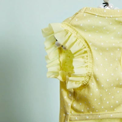 ルイスドッグ louisdog Sunday Square Romper/Butter Yellow【小型犬 犬用 ドッグウエア ウエア ロンパース セレブ】