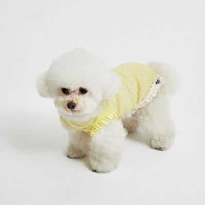ルイスドッグ louisdog Sunday Square Romper/Butter Yellow【小型犬 犬用 ドッグウエア ウエア ロンパース セレブ】
