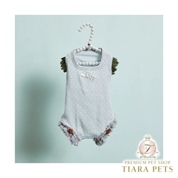 ルイスドッグ louisdog Sunday Square Romper/Sky Mist【小型犬 犬用 ドッグウエア ウエア ロンパース セレブ】