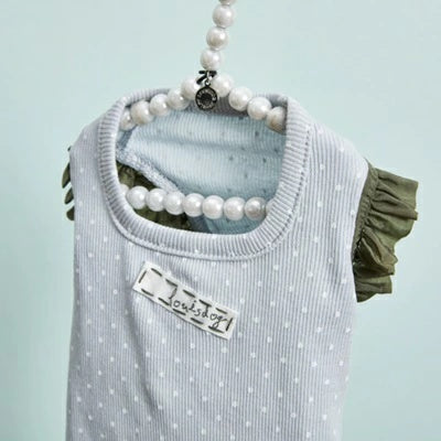 ルイスドッグ louisdog Sunday Square Romper/Sky Mist【小型犬 犬用 ドッグウエア ウエア ロンパース セレブ】