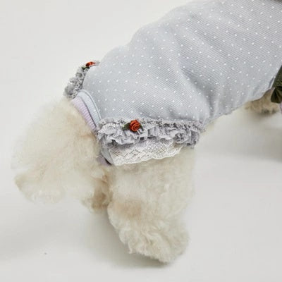 ルイスドッグ louisdog Sunday Square Romper/Sky Mist【小型犬 犬用 ドッグウエア ウエア ロンパース セレブ】