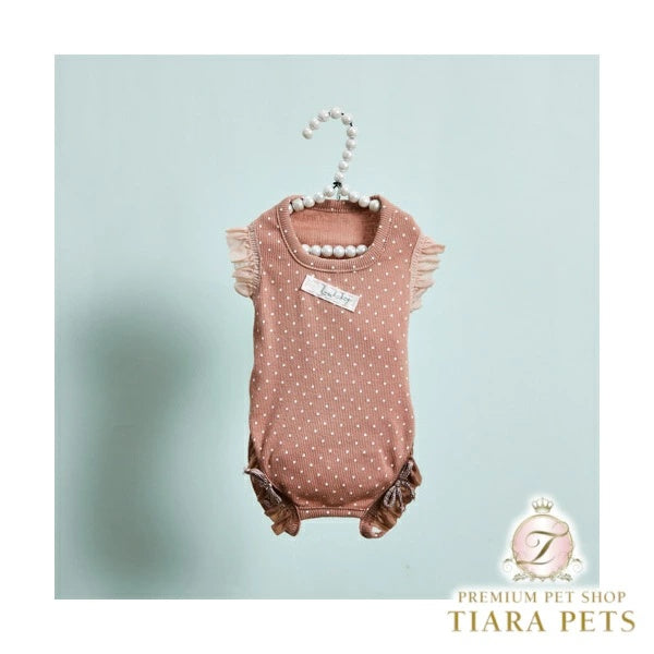 ルイスドッグ louisdog Sunday Square Romper/Brick Rose【小型犬 犬用 ドッグウエア ウエア ロンパース セレブ】