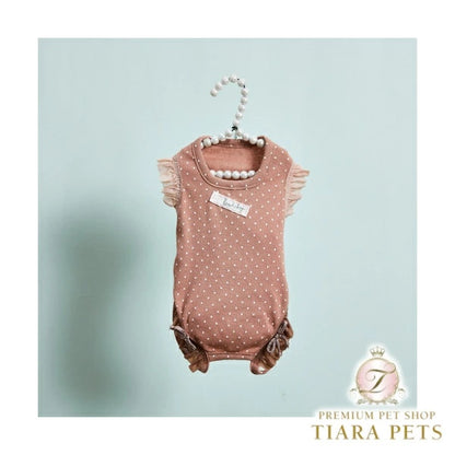 ルイスドッグ louisdog Sunday Square Romper/Brick Rose【小型犬 犬用 ドッグウエア ウエア ロンパース セレブ】