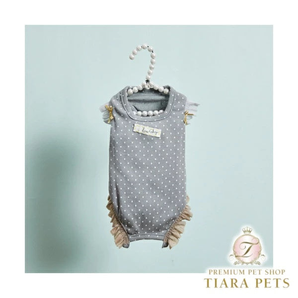 ルイスドッグ louisdog Sunday Square Romper/Mist Grey【小型犬 犬用 ドッグウエア ウエア ロンパース セレブ】