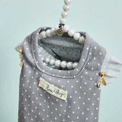 ルイスドッグ louisdog Sunday Square Romper/Mist Grey【小型犬 犬用 ドッグウエア ウエア ロンパース セレブ】