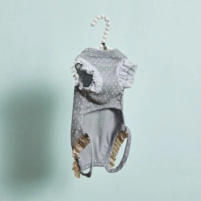 ルイスドッグ louisdog Sunday Square Romper/Mist Grey【小型犬 犬用 ドッグウエア ウエア ロンパース セレブ】