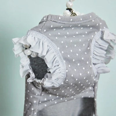 ルイスドッグ louisdog Sunday Square Romper/Mist Grey【小型犬 犬用 ドッグウエア ウエア ロンパース セレブ】