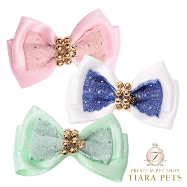 ゴッドピヴァ GODPIVA スカラップリボンバレッタ【犬用 ヘアアクセサリー バレッタ セレブ】