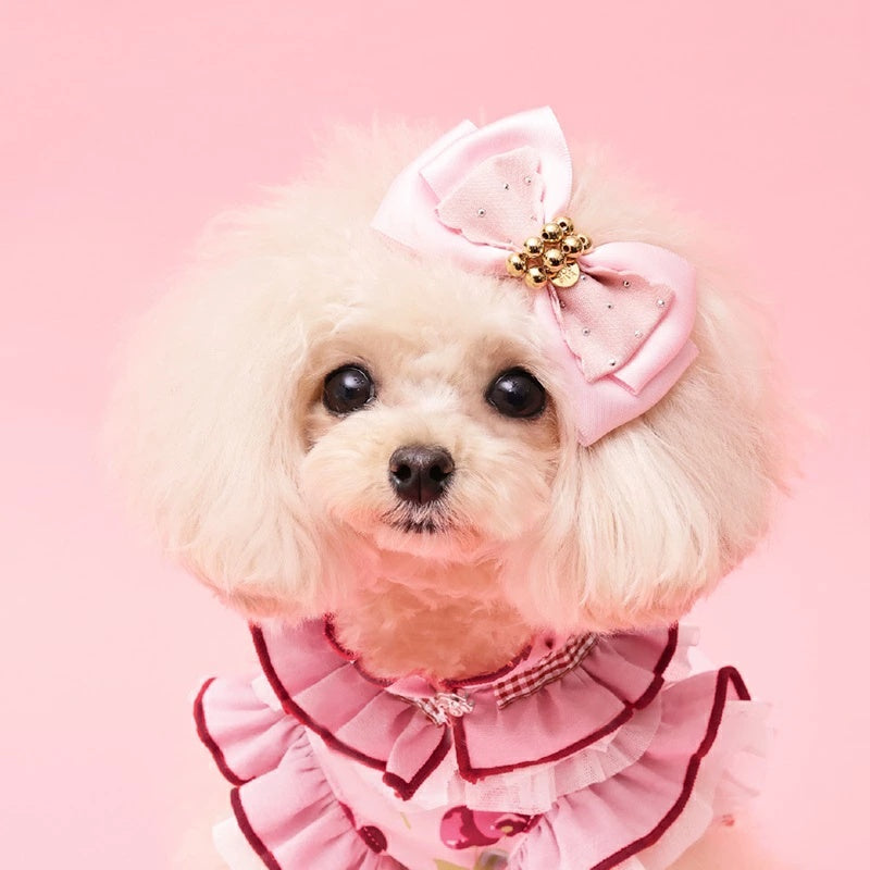 ゴッドピヴァ GODPIVA スカラップリボンバレッタ【犬用 ヘアアクセサリー バレッタ セレブ】