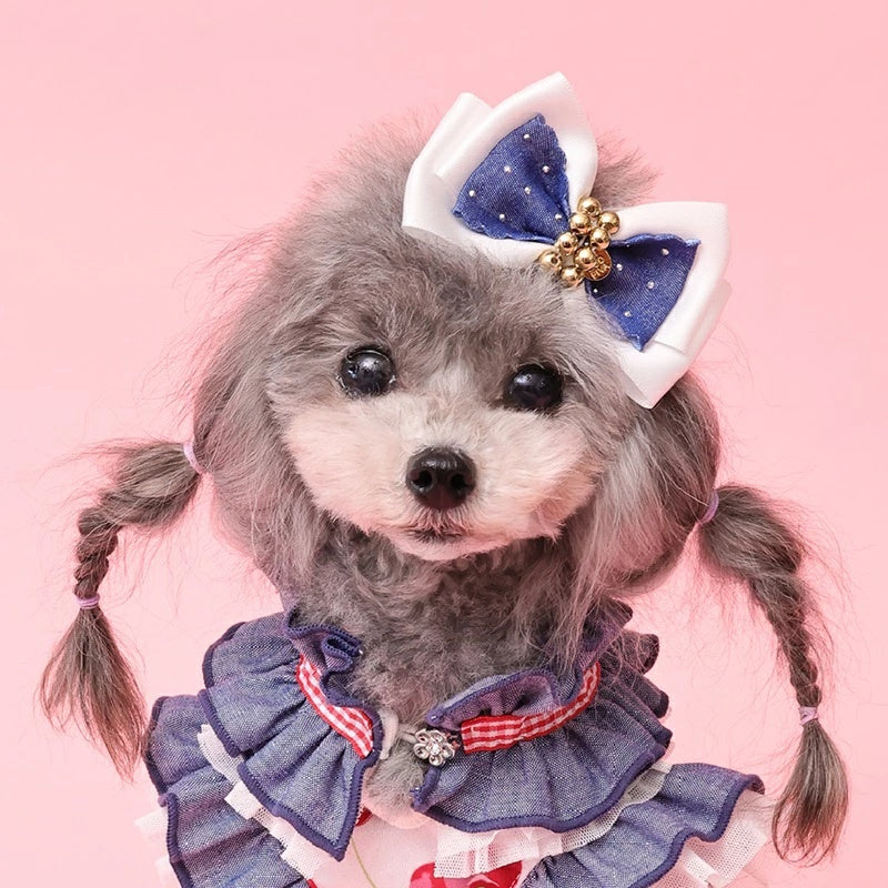 ゴッドピヴァ GODPIVA スカラップリボンバレッタ【犬用 ヘアアクセサリー バレッタ セレブ】